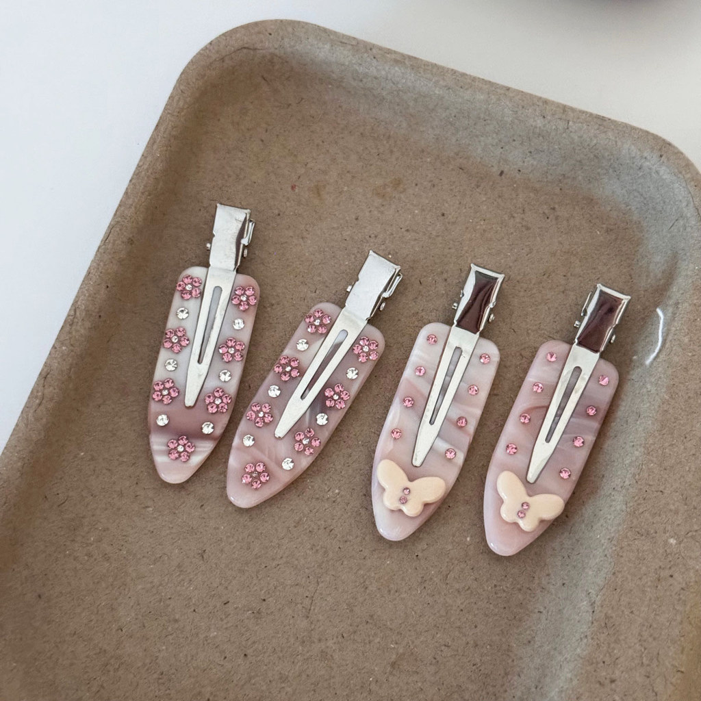 Kẹp tóc bằng đá hồng Acetate hợp thời trang Kẹp tóc nữ