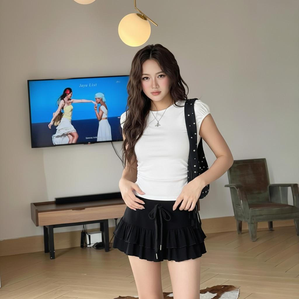 Áo Thun Nữ Tay Ngắn Kiểu Phồng DaaLaa Store Nhún Eo Phong Cách Basic A51491 | BigBuy360 - bigbuy360.vn