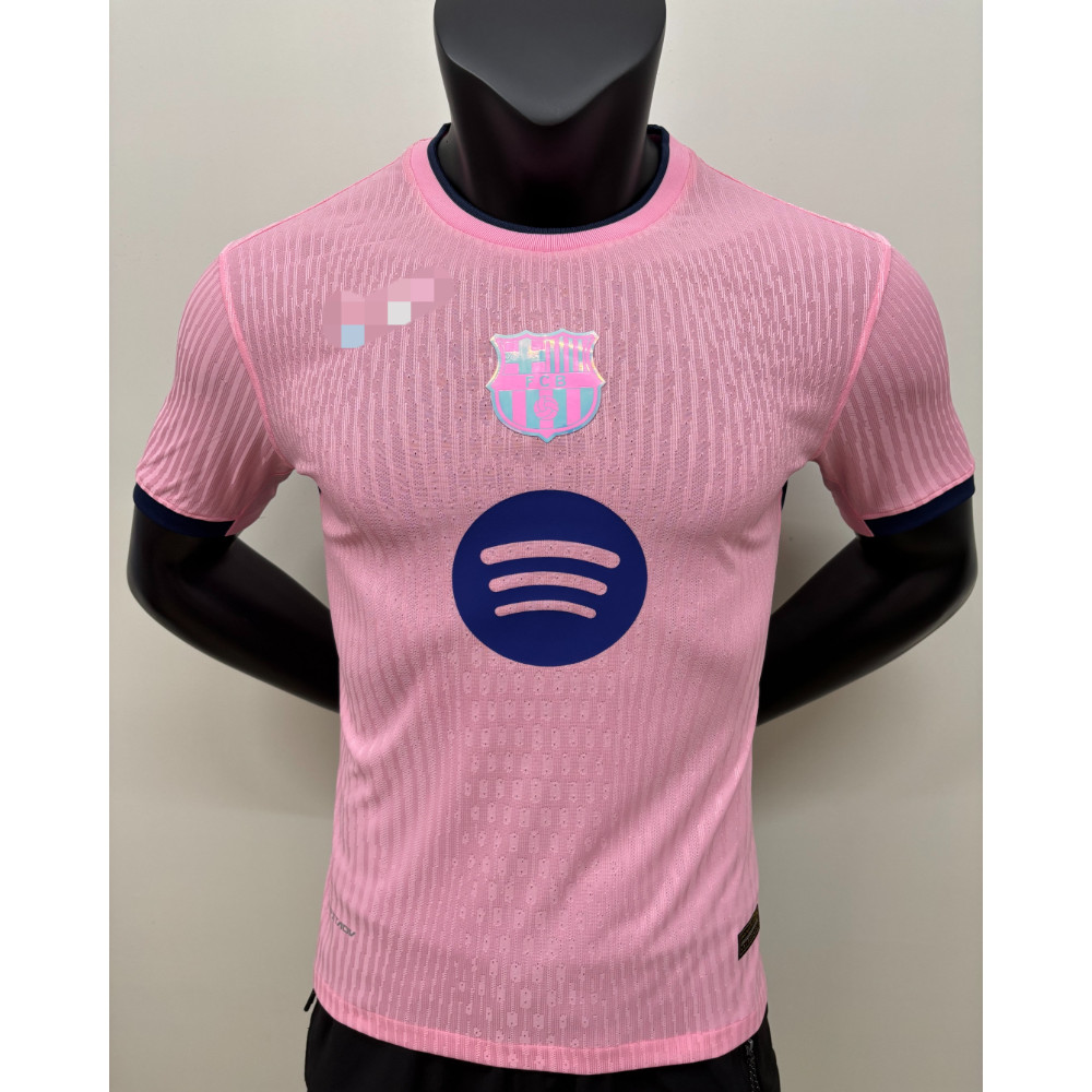 Chất Lượng Hàng Đầu Cầu Thủ 2025-26 Barca Barcelona Hồng Mới Quảng Cáo Jersey Nam Nữ Bóng Đá Bóng Đá