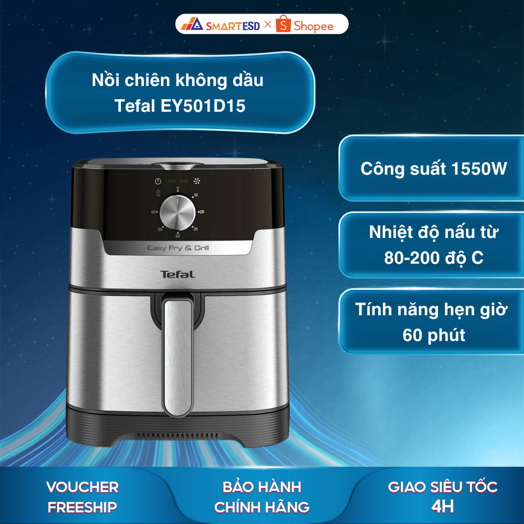 Nồi chiên không dầu Tefal EY501D15 4.2 lít - Công suất 1400W - Bảo hành chính hãng 24 tháng