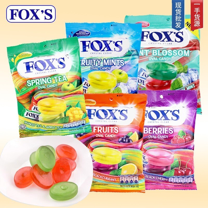 Đồ Ăn Nhẹ Indonesia FOXS FOXS Crystal Candy Các Loại Trà Bốn Mùa Kẹo Trái Cây Quà Tặng Kẹo Cứng Túi 