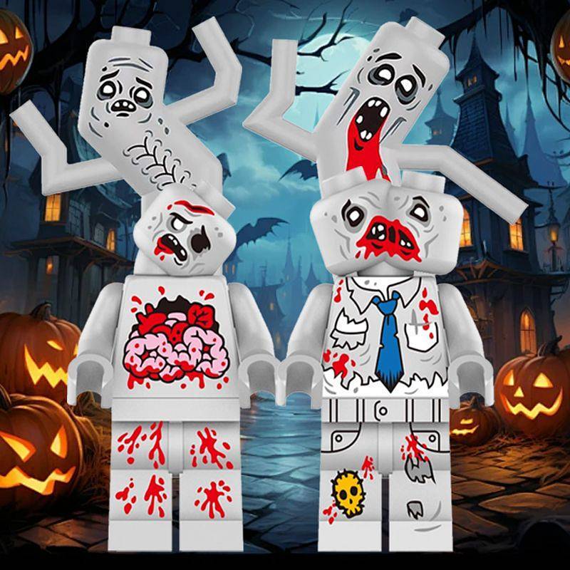 Funny Toy Halloween Ornaments Toys Doll Balloon Man Assembled Building Blocks Toy Boy JuIQ