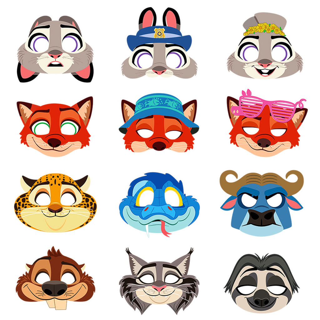 Crazy Animal City Mask Rabbit Judy Nick Fox Lion Lightning Raccoon Show Sinh nhật Cuộc họp thường ni