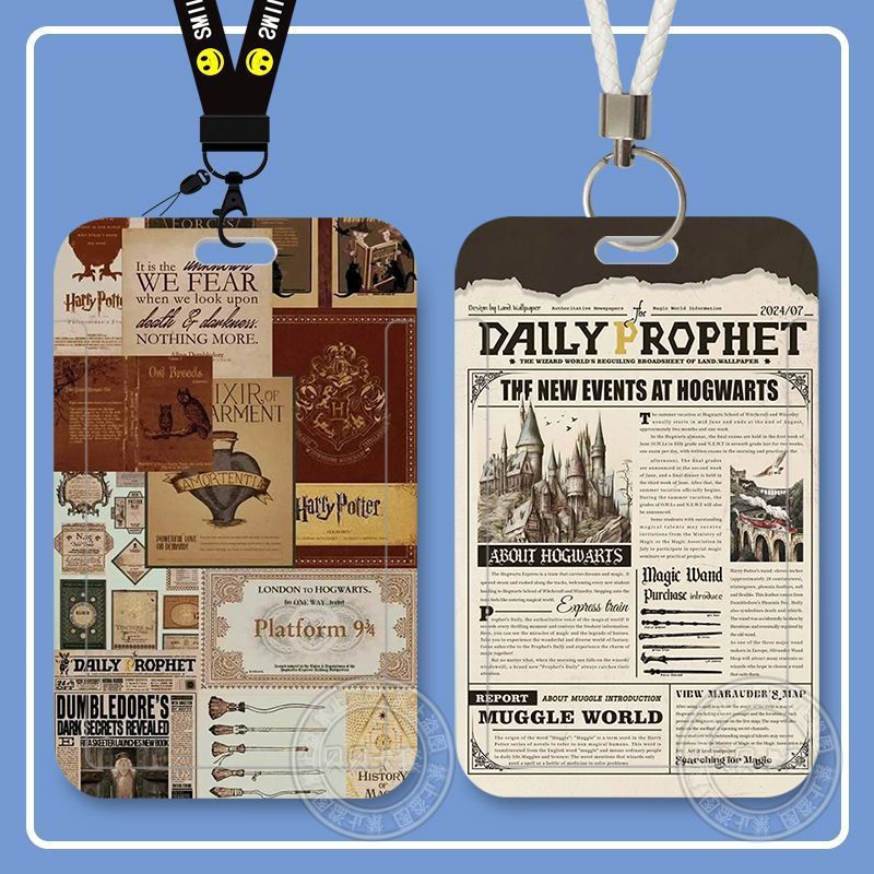 TQ~Harry Potter cartoon student sliding cover card holder for school ID card, meal card, bus card, I