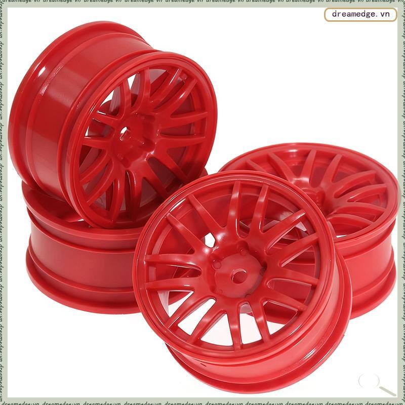 [dreamedge] Dành Cho XV02 TT02 D5 MST 4 52mm 1 / 10 Cân RC Drift Bánh Xe Ô Tô Vành Nhựa Hub Bộ Đỏ