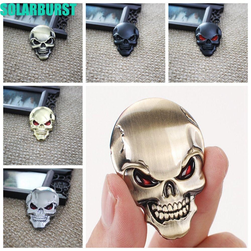 SOLARBURST 3d Metal Skull Car Sticker, Skull Skeleton 3D Metal Skull Skeleton Decal, Black Sliver Co