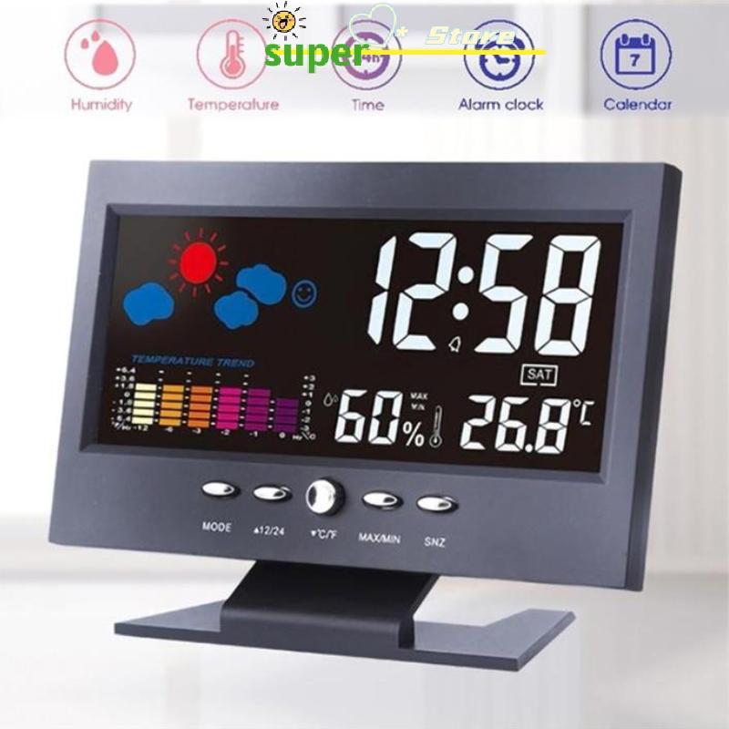 [MAKY] Màn hình màu LCD Kỹ thuật số Balight Báo động báo động Clo Trạm dự báo thời tiết VN