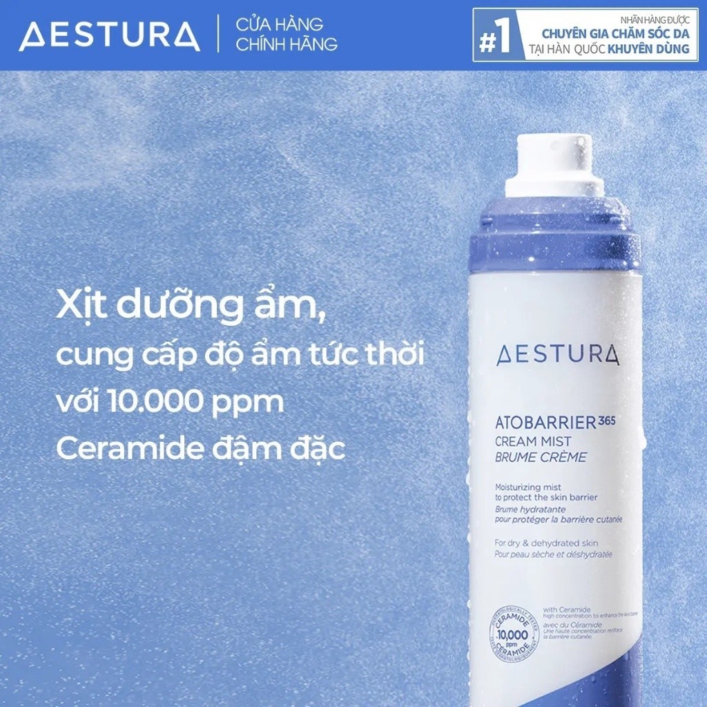 AESTURA ATOBARRIER365 Cream Mist 120ml Xịt Dưỡng Ẩm Ceramide Cho Da Khô - AST1