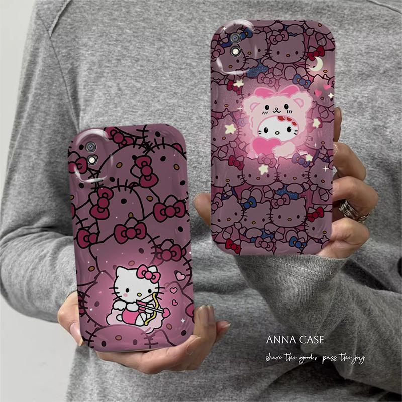Ốp lưng cho Redmi 9A Redmi 9i Kem hoạt hình KT Cat Soft TPU 3D Waves Clear Case