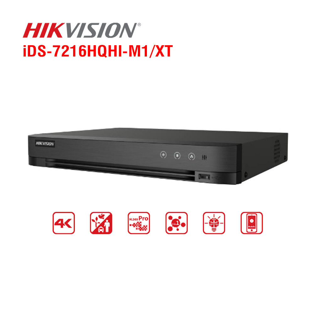 Đầu ghi 16 kênh Turbo ACUSENSE Hikvision iDS-7216HQHI-M1/XT,Hỗ trợ Camera Analog đàm thoại 2 chiều. 