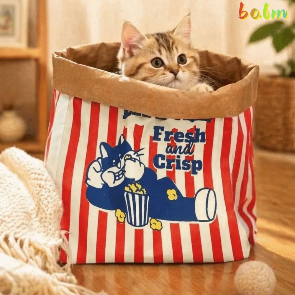 BALM Kraft Paper Tunnel, Hide-and-seek Giấy Kraft Giải Nén Đồ Chơi Mèo, Xếp Hình Sáng Tạo Âm Thanh N