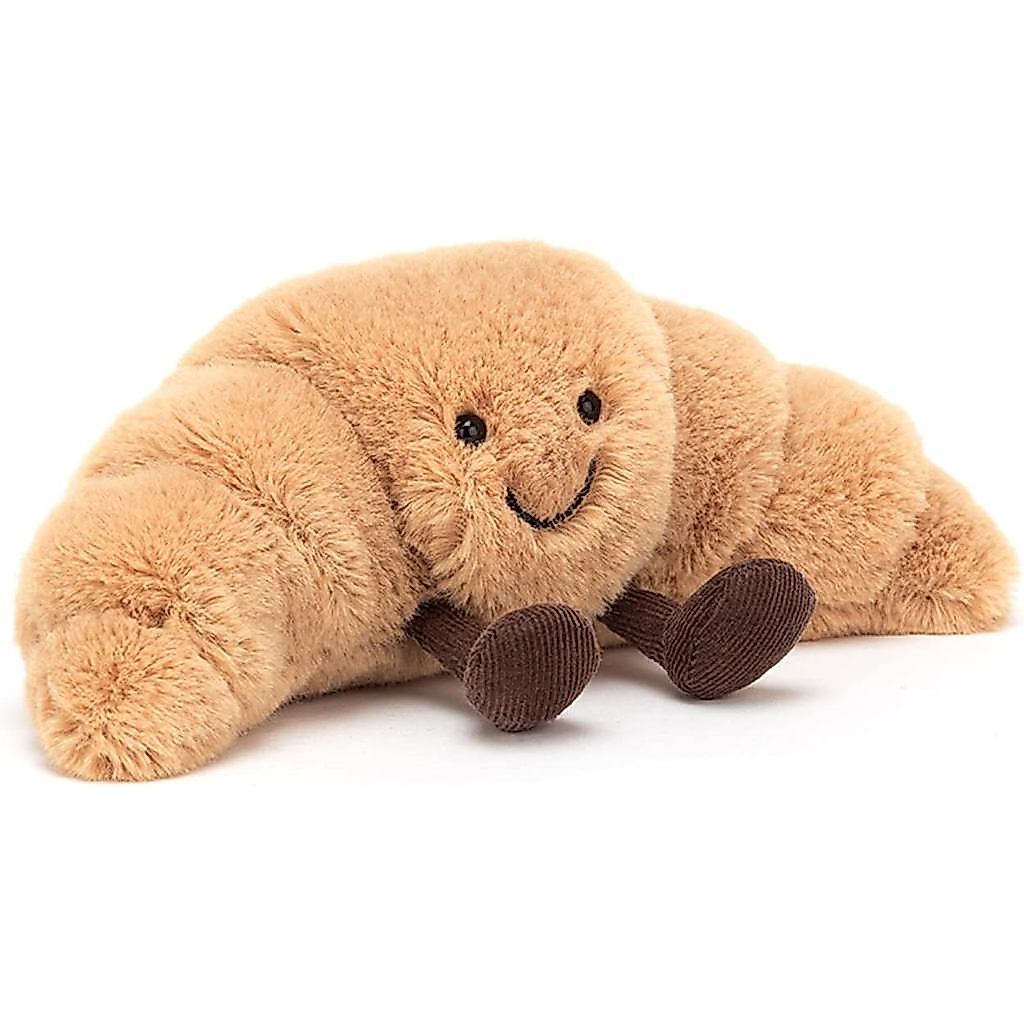 Jellycat Amuseables Đồ chơi nhồi bông Croissant, Nhỏ 8,5 inch - Bánh ngọt sang trọng - Ý tưởng quà t