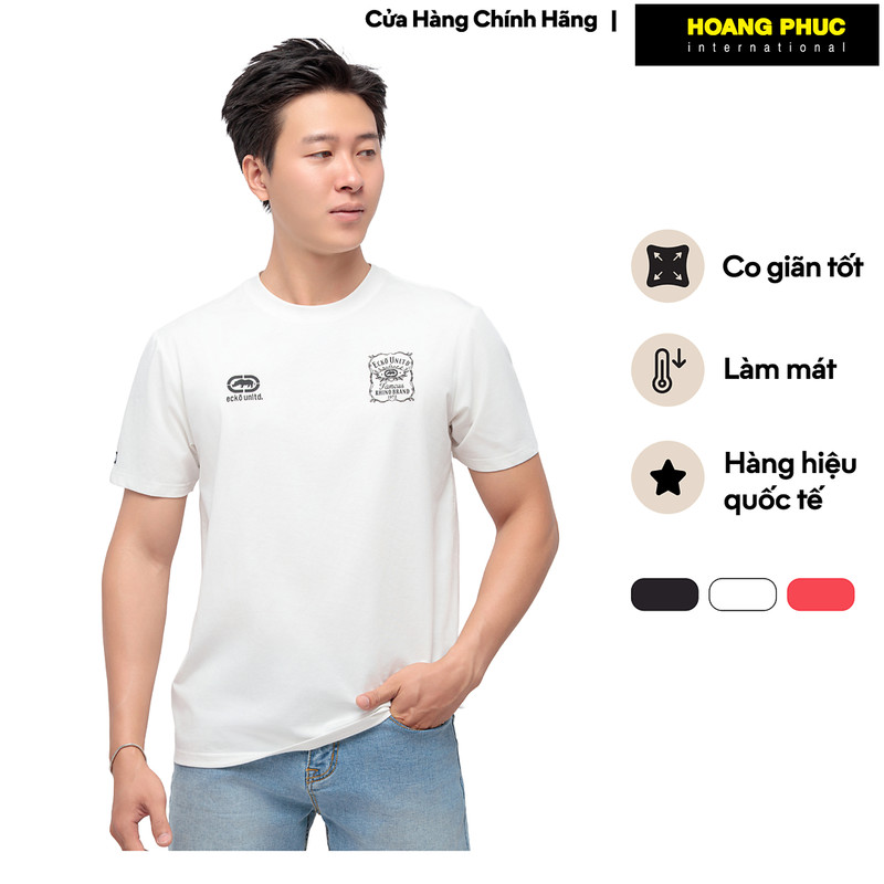 Áo Thun Tay Ngắn Nam ECKO UNLTD. Dáng Suông Cotton Pha Thoáng Mát Thấm Hút IF24-90002