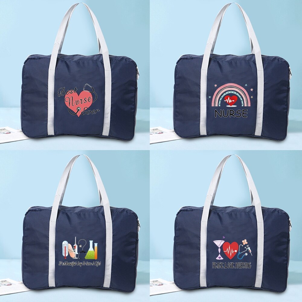 Travel Bag Nylon Foldable  Unisex Clothes Organizers Large Capacity Duffle Bag Nurse Printed Women H
