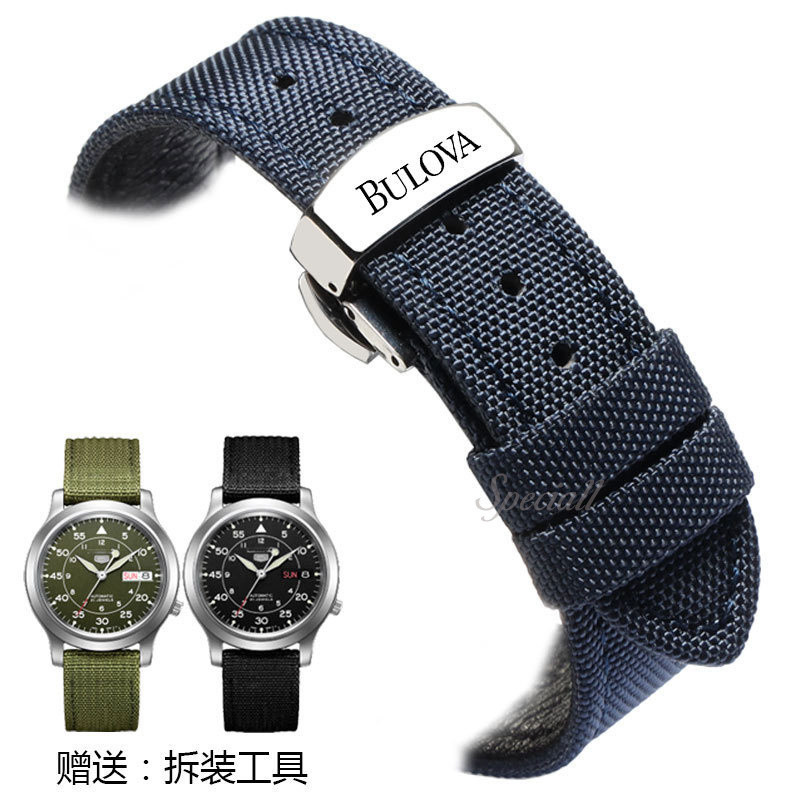 7/18✈Thích hợp cho dây da vải dệt nylon Bulova BULOVA, khóa ghim nam nữ khóa bướm 18 / 20 / 21 / 22m
