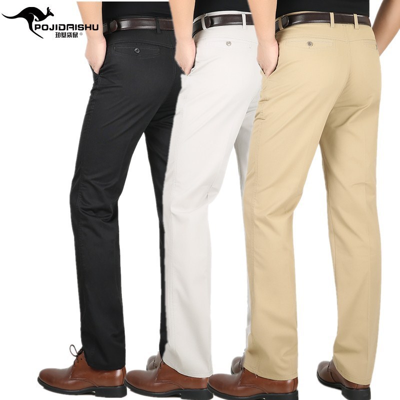 Poki Kangaroo Xuân Hè Mỏng Trung Niên Nam Quần Thường Ngày Trung Niên Người Cao Tuổi Cao Cấp Eo Thẳn