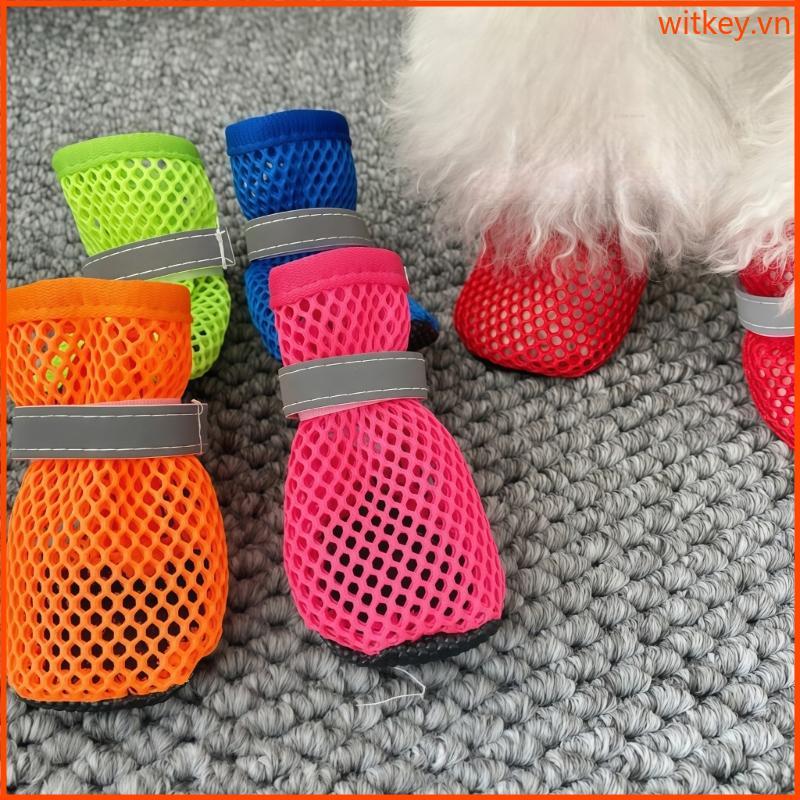WIT Chó Nhỏ Boot Boot Booties Bảo Vệ Chó Con Mèo Giày Booties Đế Chống Trơn Trượt