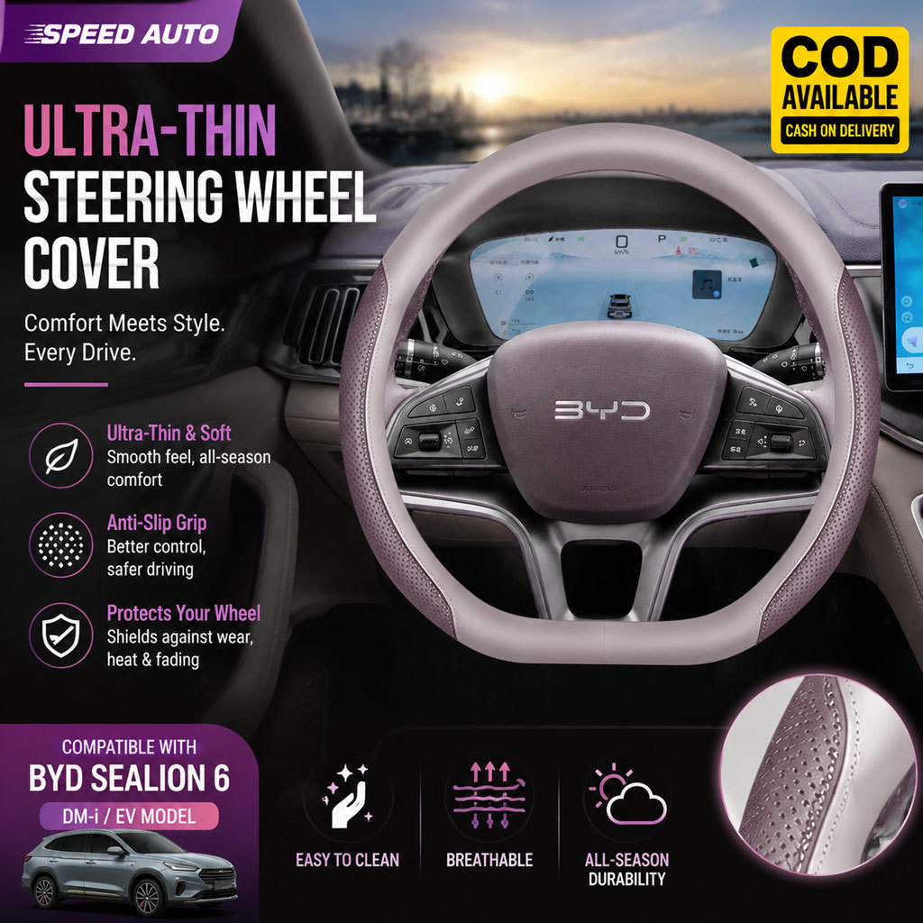 BYD Sealion 6 Phụ kiện Vỏ bọc vô lăng ô tô Vỏ nội thất chống trượt siêu mỏng Tương thích với BYD Sea