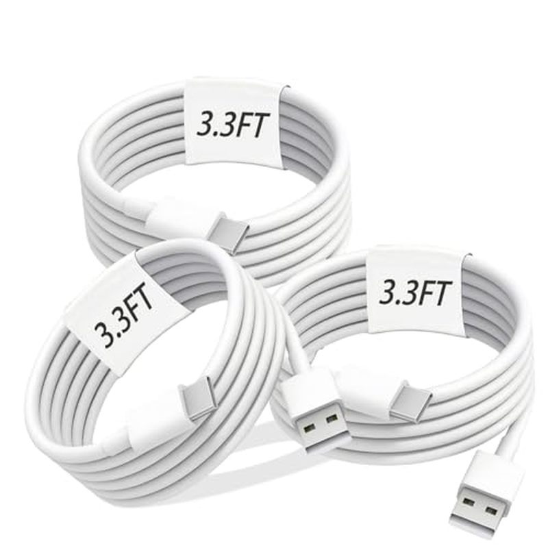 Cáp sạc điện thoại ô tô USBA sang USB C 3 gói Nhu yếu phẩm ô tô 3ft Dây sạc di động Type C Tương thí