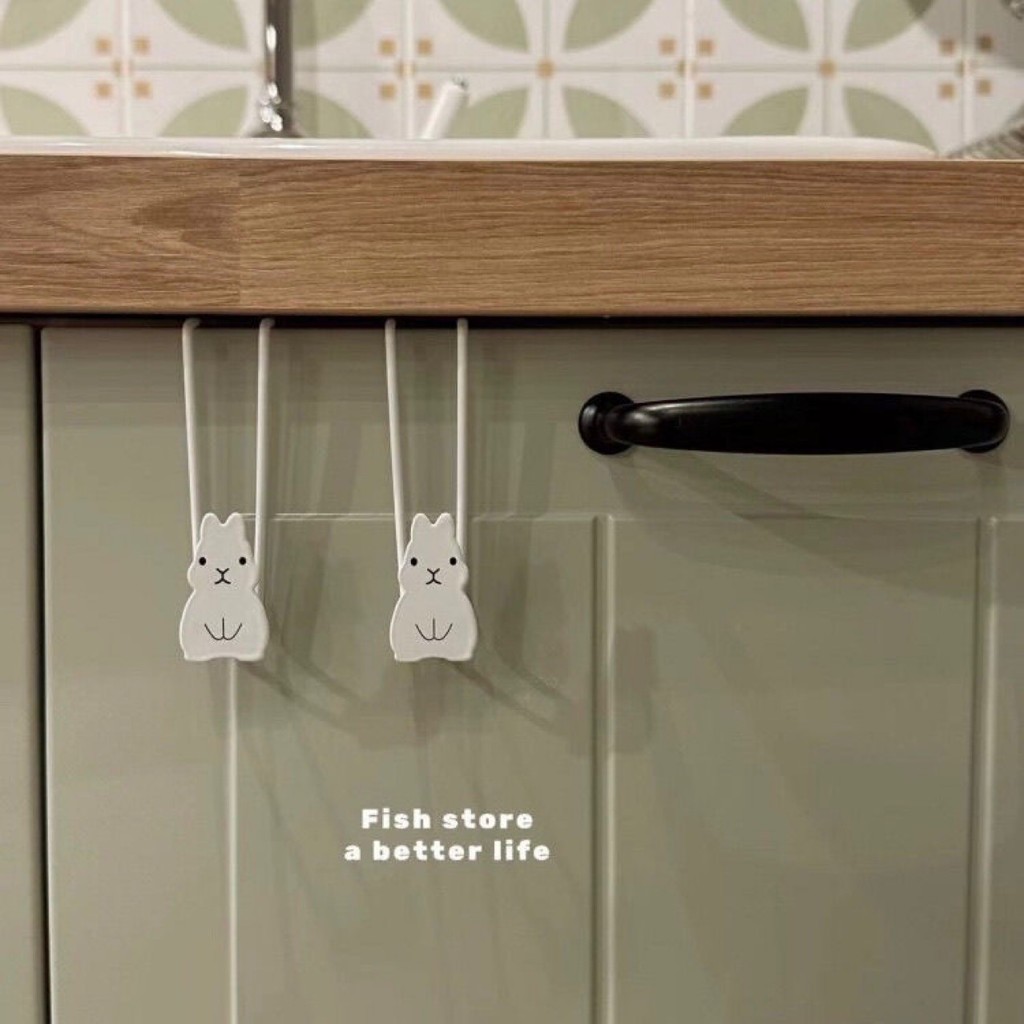 Preferred#Rabbit-shaped cabinet door hook, iron storage rack for cabinet doors, no-drill garbage bag