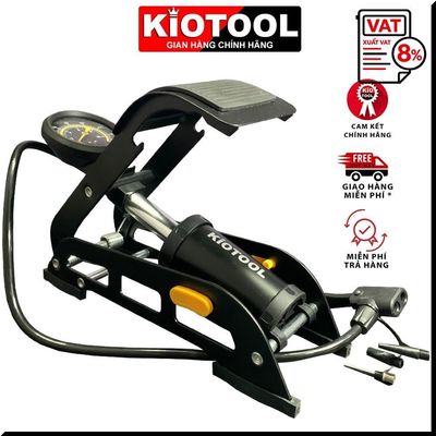 Bơm xe đạp chân Kiotool van có đầu gài tiện lợi thích hợp cho tất cả các loại xe đạp xe máy