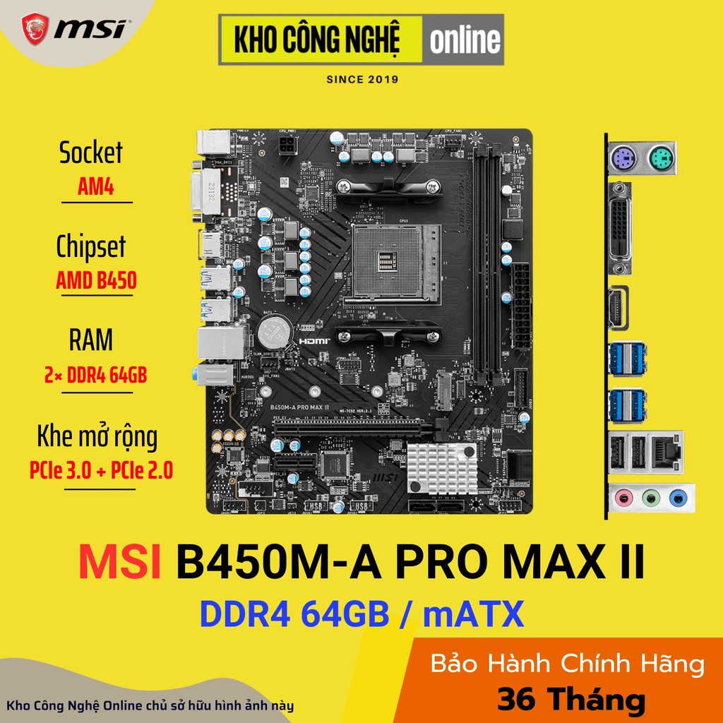 Mainboard B450M-A PRO MAX II (Hàng Chính Hãng)