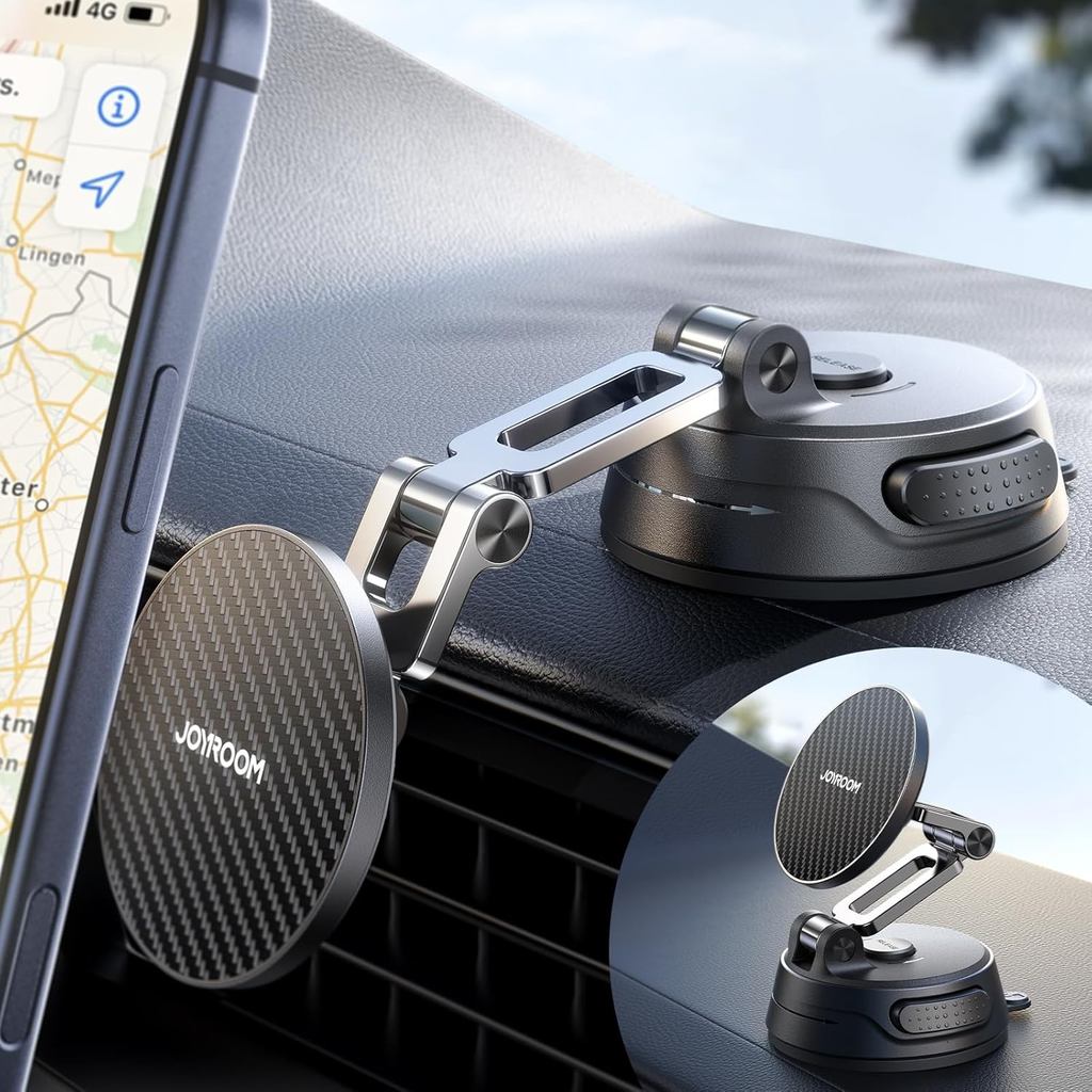Giá đỡ ô tô JOYROOM cho iPhone, [Tri-Fold] Giá đỡ ô tô iPhone MagSafe, [Hút Pro + Đế Gel] 360° Giá đ
