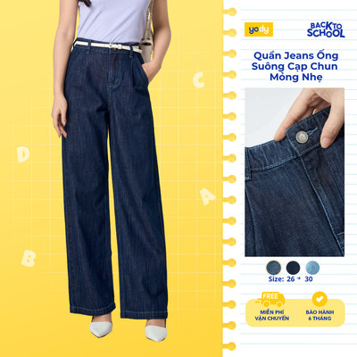 Quần Jeans Nữ Suông Gai Xanh YODY Bền vững Thân thiện Môi trường TRA - WCJE25A112