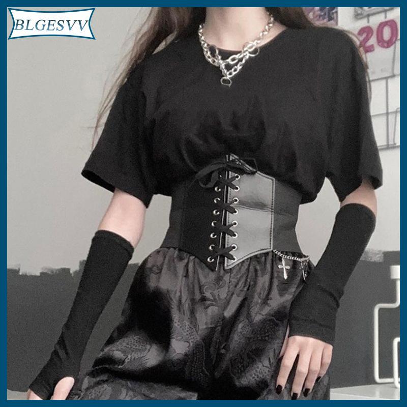 Blg Punk Đẩy Lên Corset Đen Trắng Corset Goth Eo Corset Bông Tai Kẹp Eo Cho Váy Vintage Eo Shaper