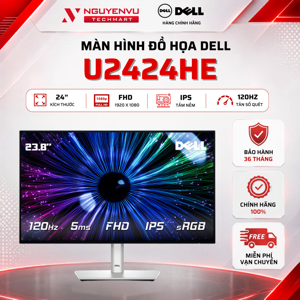 Màn Hình Đồ Hoạ Dell UltraSharp U2424HE 24 Inch (FHD/IPS/120Hz/5ms) - Bảo Hành 3 Năm