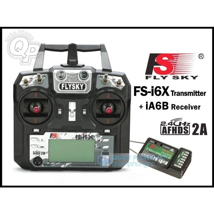 Tay điều khiển FLYSKY FS-i6X 2.4GHz AFHDS + FS-iA6B / iA10BReceiver Dành cho máy bay điều khiển
