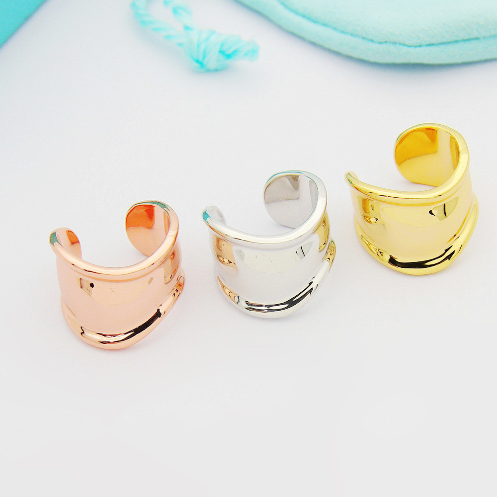 TAVC Adjustable open ring in various widths, suitable for matching with gold rings t New Irregular S