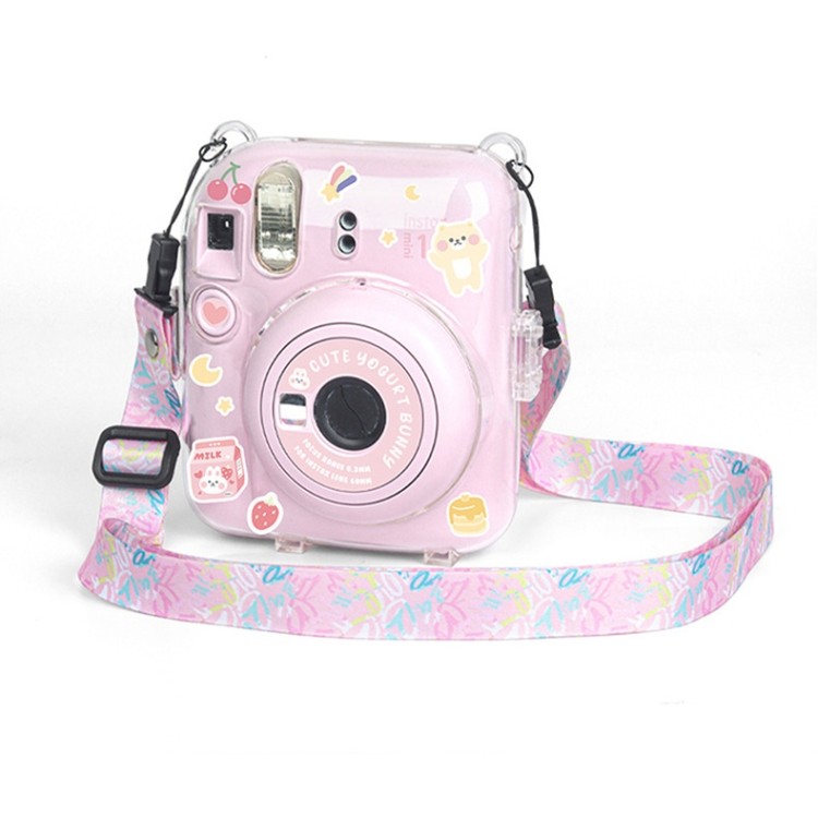 Hàng mới về Dành cho FUJIFILM Instax mini 12 Vỏ máy ảnh Acrylic cứng pha lê có dây đeo vai cho FUJIF