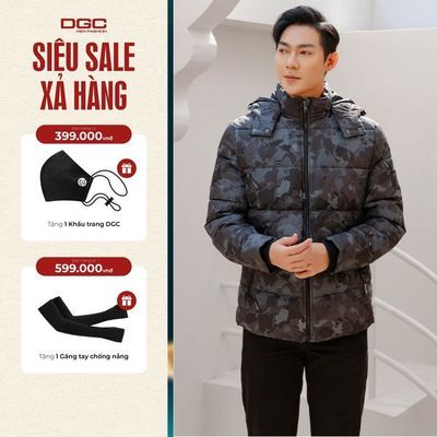 Áo khoác mùa đông nam 3 lớp có mũ tháo rời DGC Vải gió với tính năng chống thấm nước - WAJKBC26M