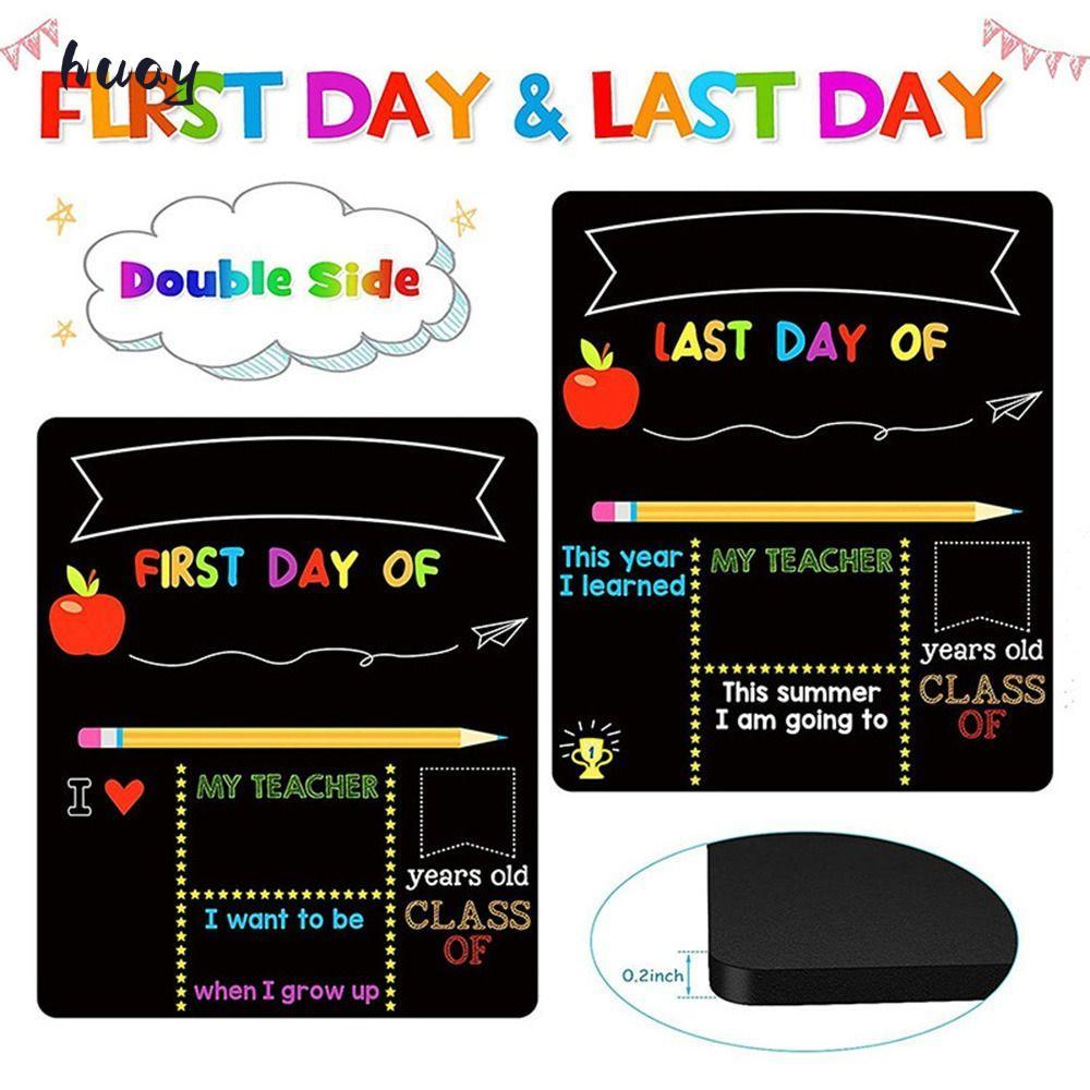 HUAYU School Board Back to School Chalkboard 1st Day of School Sign Supplies cho mẫu giáo hai mặt