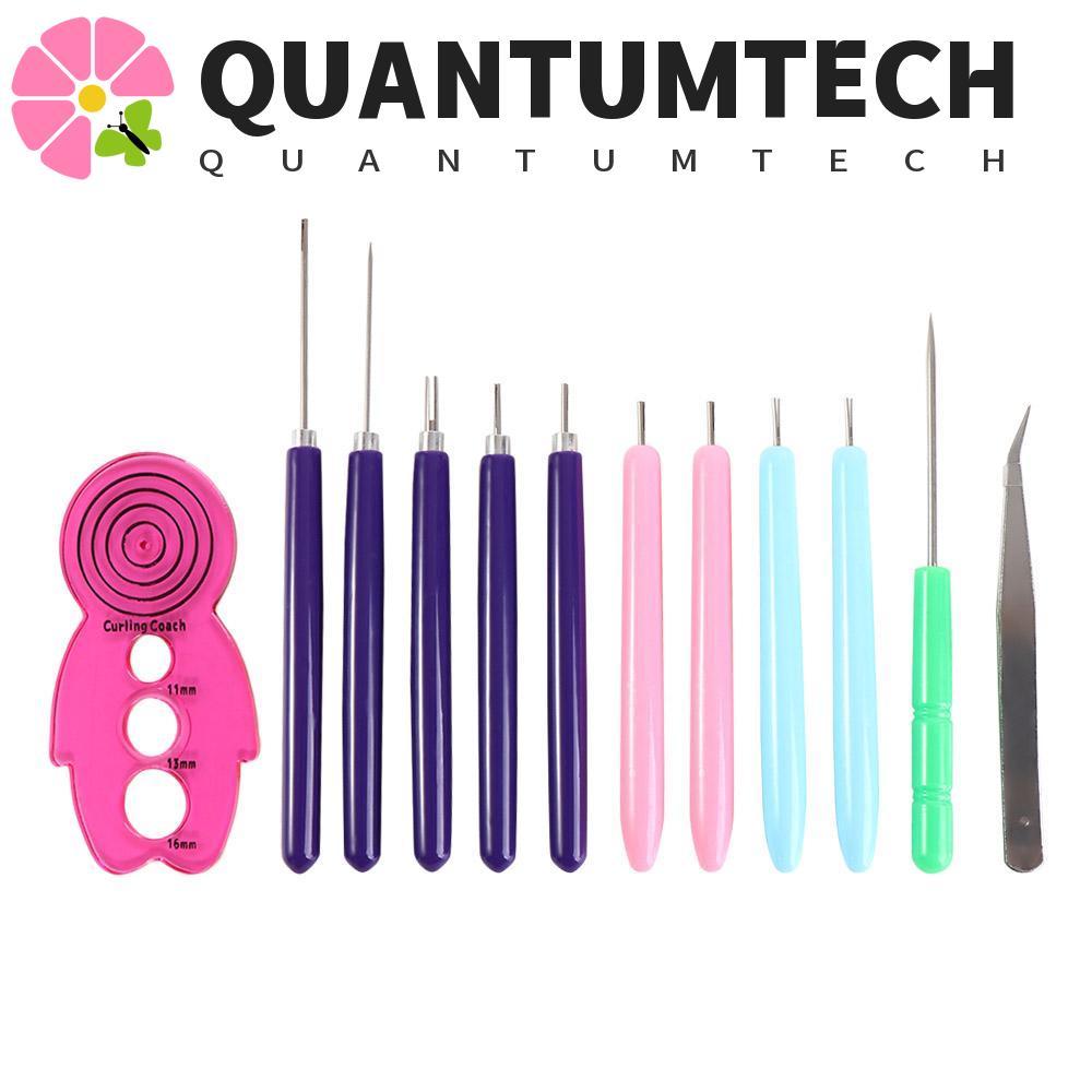 QUANTUMTECH 12 Bộ Kim Quilling, Giấy Uốn Quilling Có Rãnh Bút Giấy Dụng Cụ Quilling, Dải Giấy Nhiều 