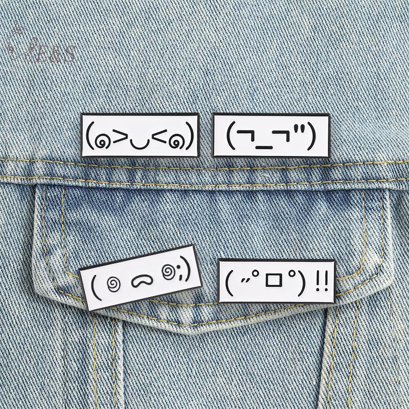 Strongaroetrtomj 4 Chân Men Kaomoji Dễ Thương Kawaii Emoticon Mặt Trâm Cài Mini Tâm Trạng Biểu Hiện 