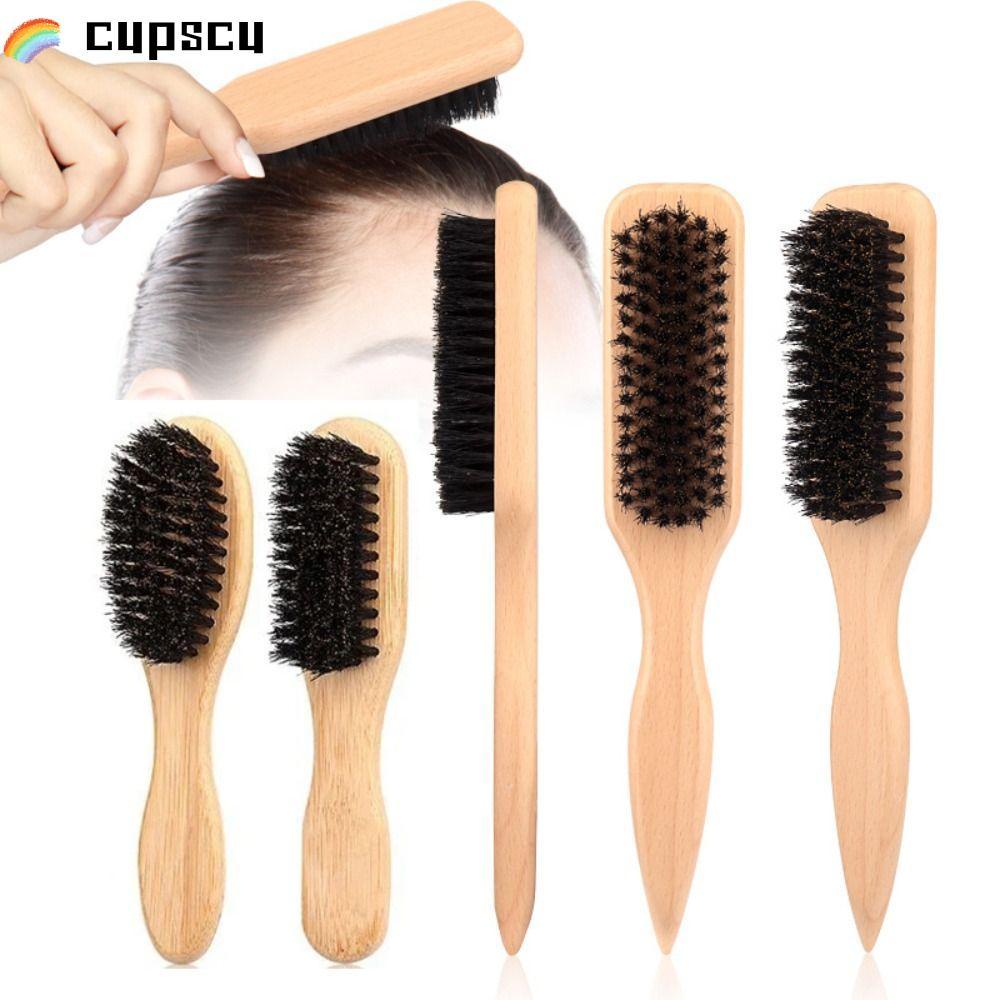 CUPSCU Slick Back Hair Brush, Wood Smooth Boar Bristle Hair Brush, Chức năng trêu chọc Flyaways Cont