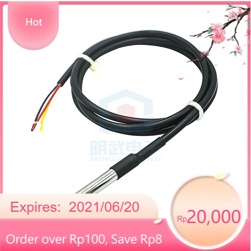 190 Dây Đo Cảm Biến Nhiệt Độ DS18B20, Chống nước, không gỉ, Cáp chống thấm DS18B20 độ chính xác cao