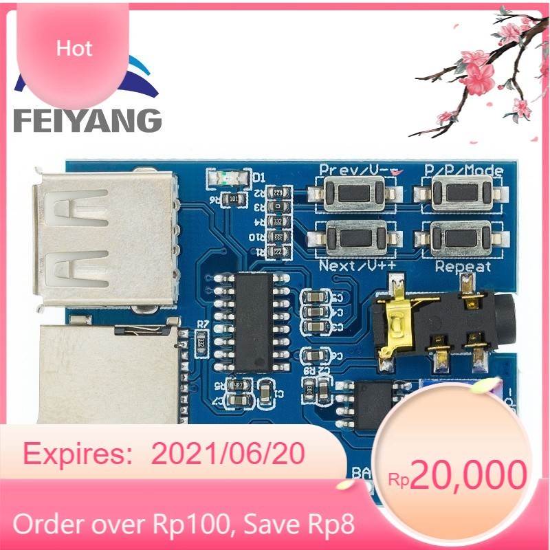 099 Bảng Mạch Mp3 Mp3 Giải Mã Âm Thanh TF card U disk MP3
