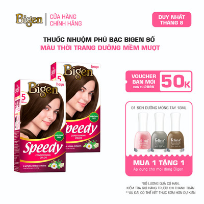 Combo 2 Thuốc Nhuộm Tóc Phủ Bạc Tại Nhà Bigen Số - Phủ Bạc Thảo Dược, Màu Thời Trang 80ml