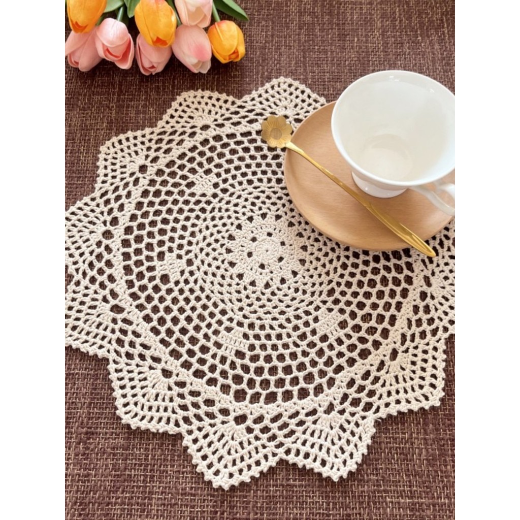 Tốt Lành Nhà Handmade Móc Phong Cách Đơn Giản A42 Ba Yuan 36CM Mỹ Mục Vụ Bàn Thảm Bình Thảm Niche Cô