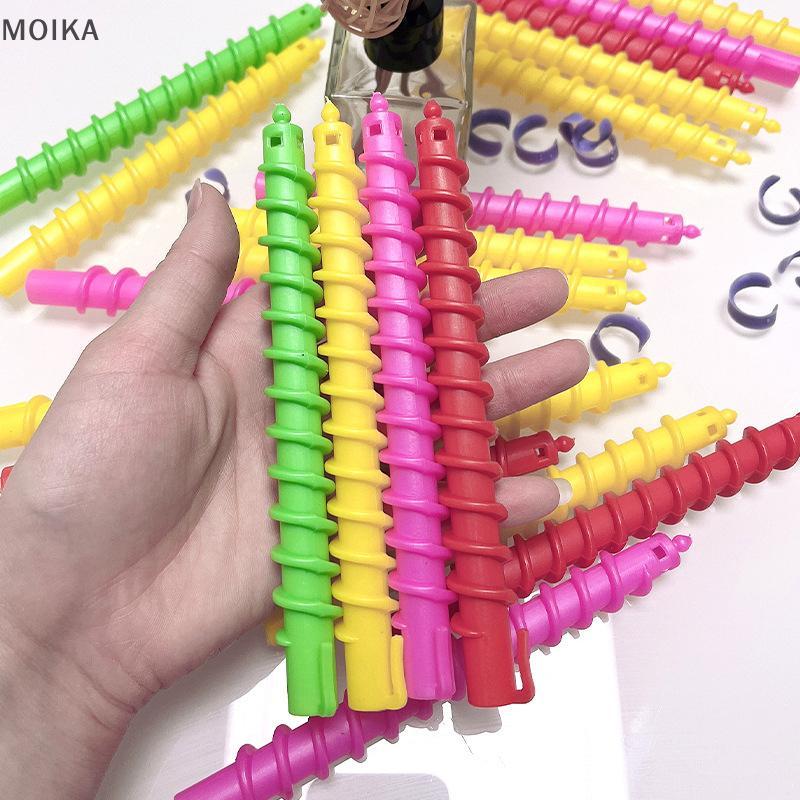 MOIKA Nhựa Xoắn Ốc Perm Stick Heatless Hair Curler Nữ Xoăn Nhiều Màu Tóc Con Lăn Lạnh Len Perm Perm 