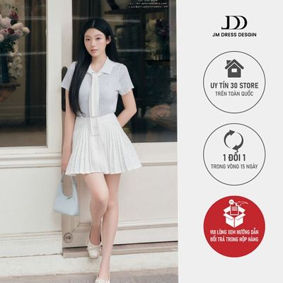 Chân Váy Ngắn Xếp Ly Tà Bung 4S14.2606 Chân Váy Ren Xếp Ly Chữ A Nữ Thanh Lịch Tiểu Thư. Chân Váy Tennis Thiết Kế Bởi JM