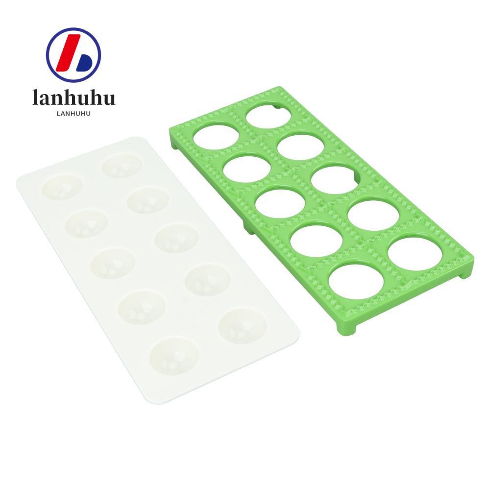 LANHUHU Ravioli Maker Press, Hợp Kim Nhôm ABS Xanh Bạc Ravioli Khuôn, Bền 10 Lỗ Thiết Thực Hiệu Quả 