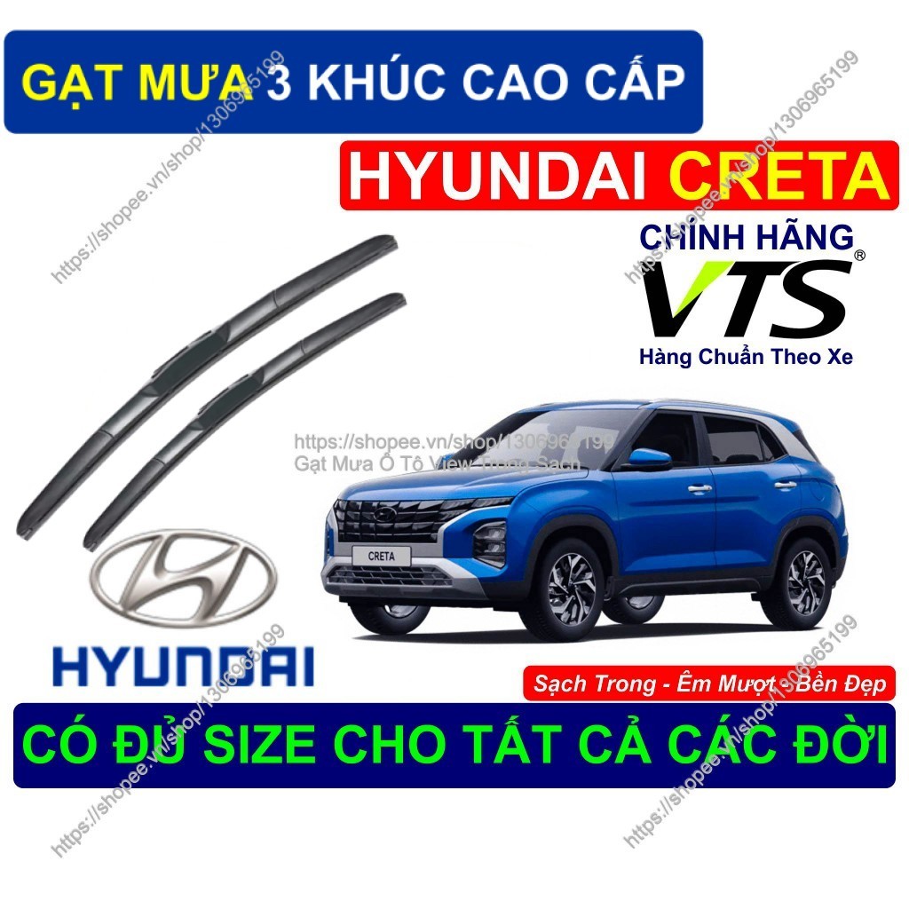 Gạt Mưa 3 Khúc Bền Đẹp Kính Lái Hyundai Creta, Cặp Gạt Mưa 3 Khúc Kính Lái Hyundai Creta..,  Hyundai