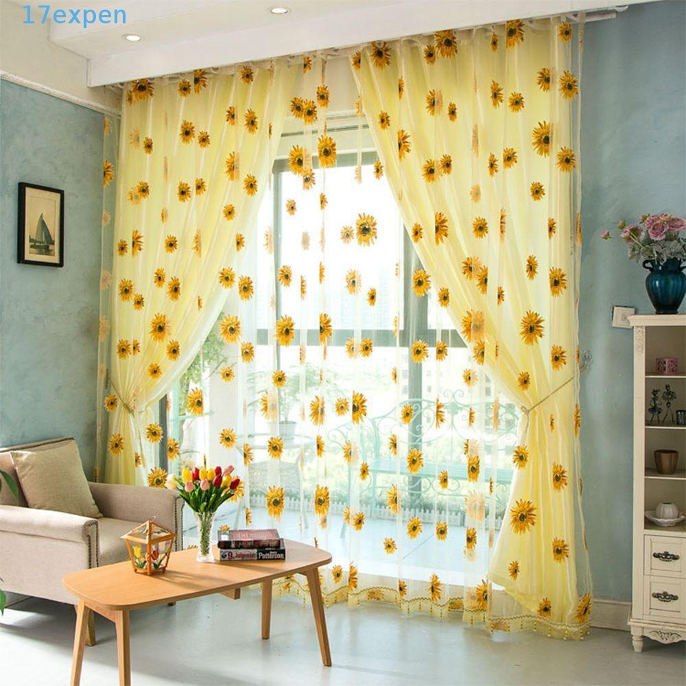 EXPEN Rèm Cửa sổ Voile Màn hình ban công hoa mù