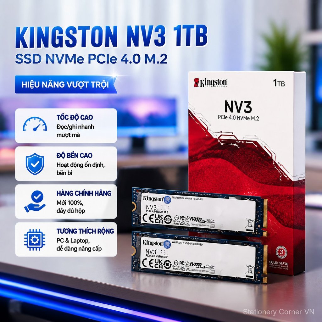 Ổ cứng SSD NVMe 1TB NV3 chính hãng cho laptop PC, chuẩn M.2, tốc độ đọc ghi cao, bảo hành
