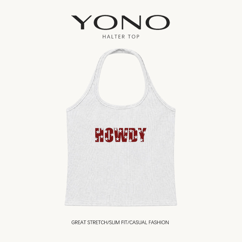 Áo dây nữ YONO Slim Fit họa tiết HOWDY Star Letter Cowgirl Style