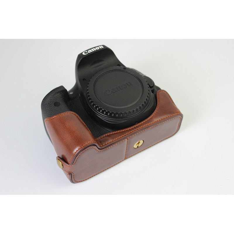 Thích hợp cho hộp đựng túi đựng máy ảnh Canon 750D Vỏ da 760D Đế nửa vỏ bảo vệ pin có thể tháo rời
